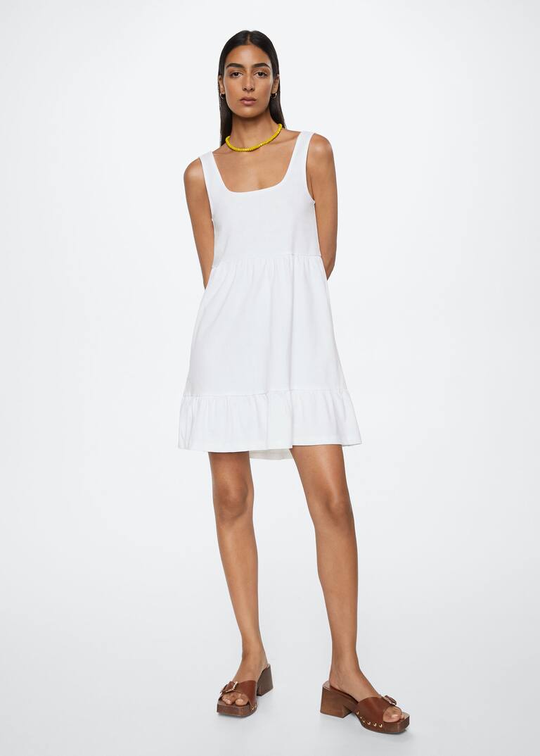 Frill cotton dress Women MANGO OUTLET USA