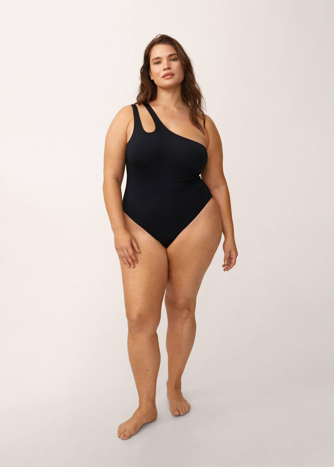Asymmetrical swimsuit with wide straps Women MANGO OUTLET USA