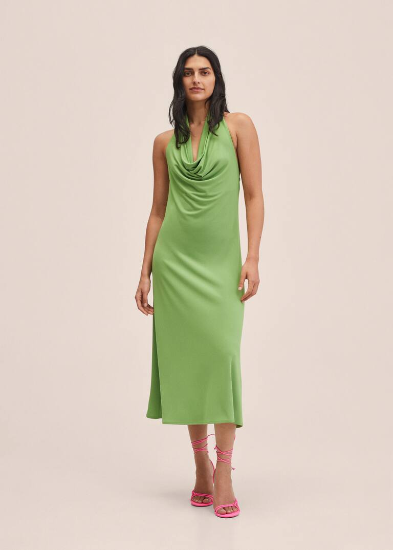 Halter neck dress Women Mango USA