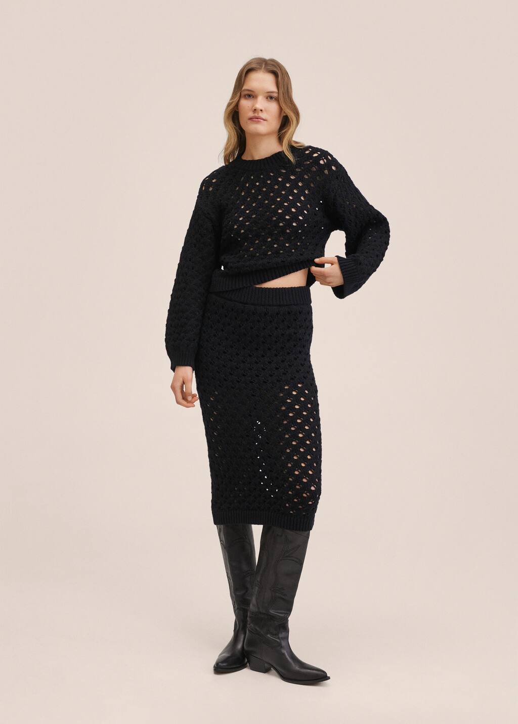 Mango Openwork knit skirt 27062532 99