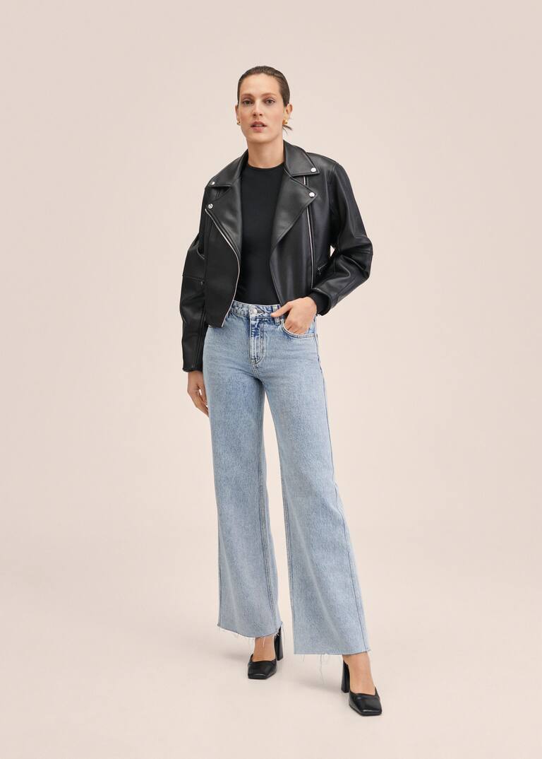 Leathereffect biker jacket Women Mango USA