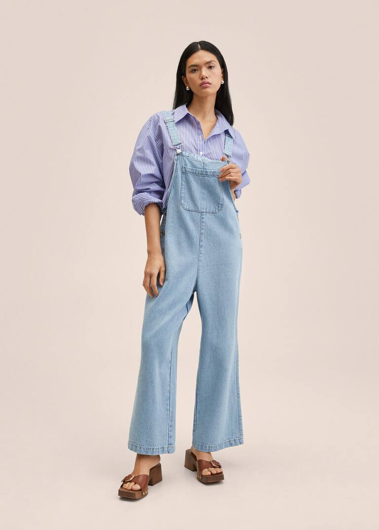 Denim culotte dungarees Woman MNG Australia