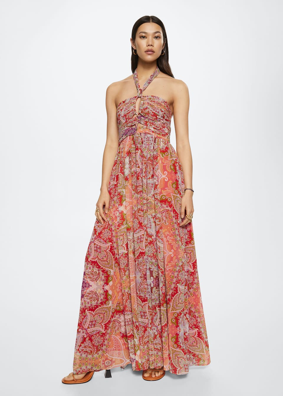 Vestido gasa paisley - Plano general