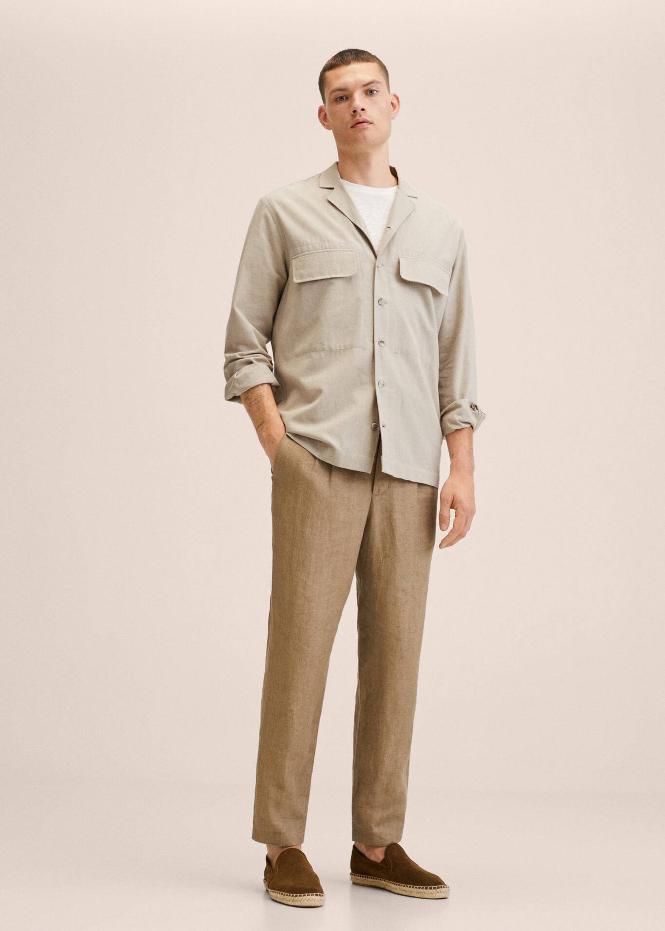 Linen cotton bowling overshirt Men MANGO OUTLET USA