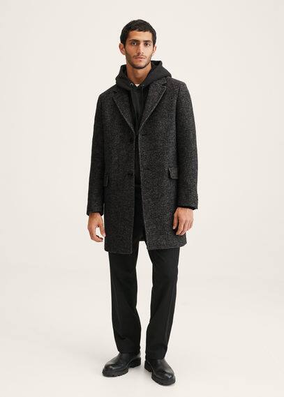 Cappotto lana riciclata spigata