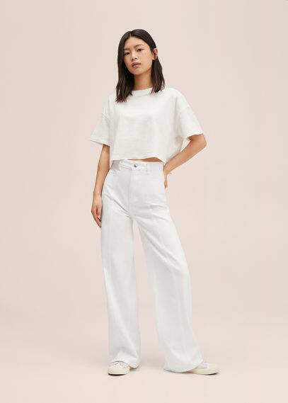 Jeans Wideleg vita alta cuciture