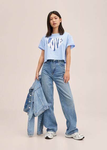 Maglietta crop stampa