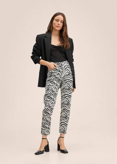 Jeans mom animal print