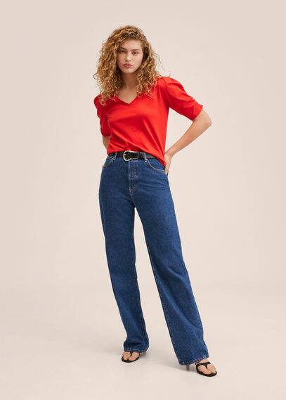 Maglietta manica increspata