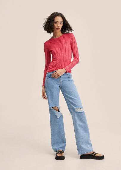 Maglietta semitrasparente stampata