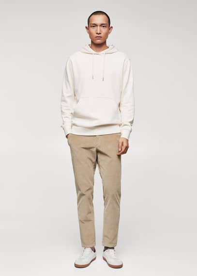 Pantaloni tapered crop velluto a coste