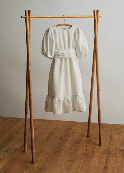 Abito righe maniche a palloncino