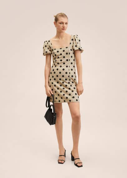 Vestito fluido maniche a palloncino