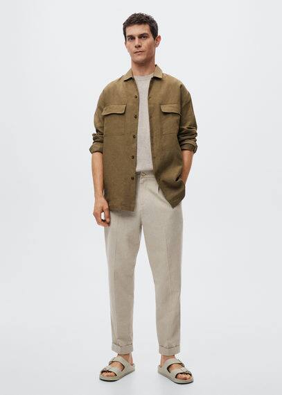 Sovracamicia lino tasca