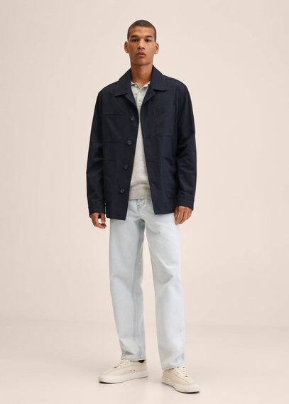 Giacca cotone lino tasche