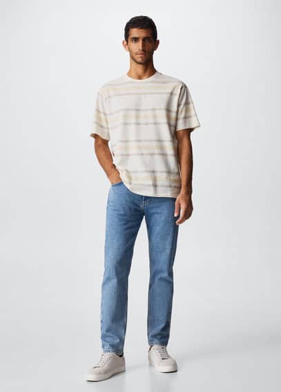 Maglietta cotone lino righe