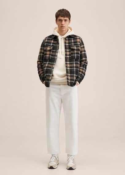 Sovracamicia lana vergine quadri