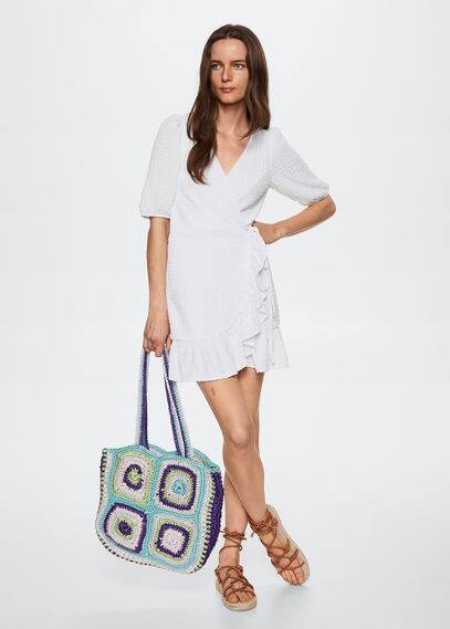 Abito texture maniche a palloncino