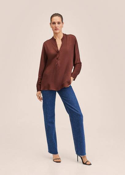 Blusa satinata oversize