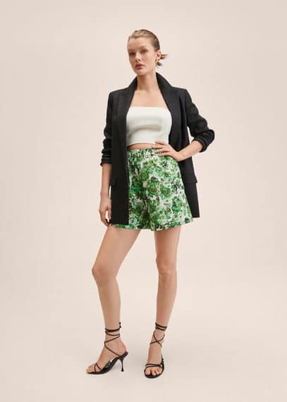 Short stampa floreale