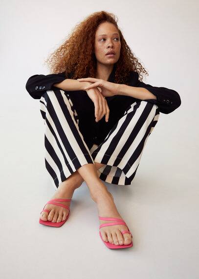 Sandali pelle tacco fasce