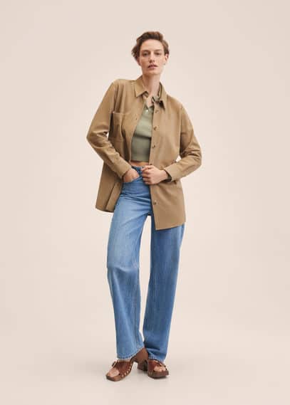 Camicia oversize pelle