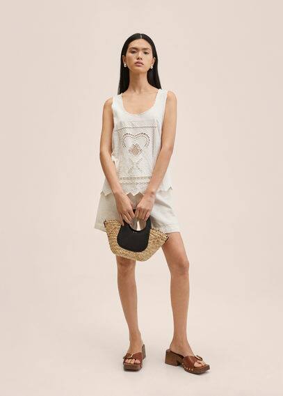 Top cotone traforato