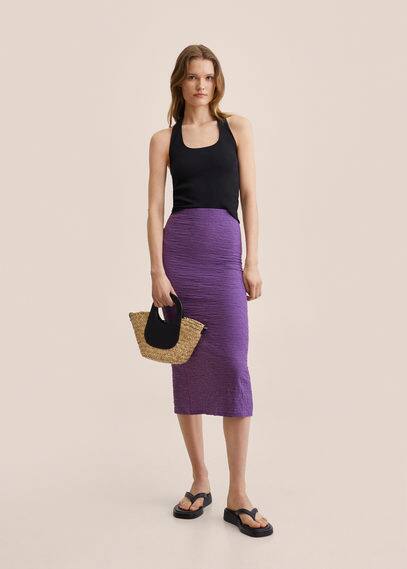 Gonna cotone testurizzato