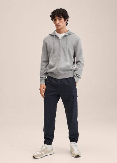 Cardigan cappuccio texture