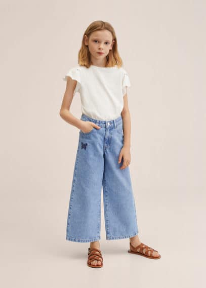 Jeans culotte farfalle