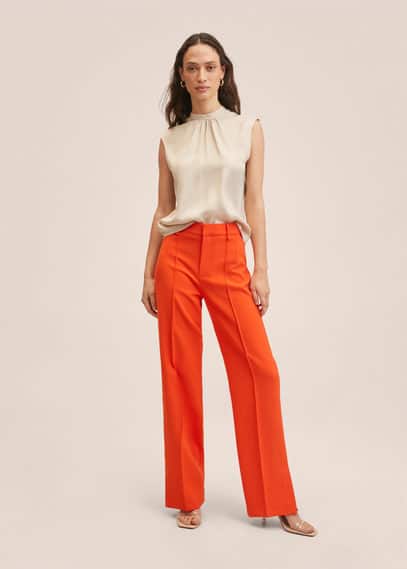 Blusa satinata bottone