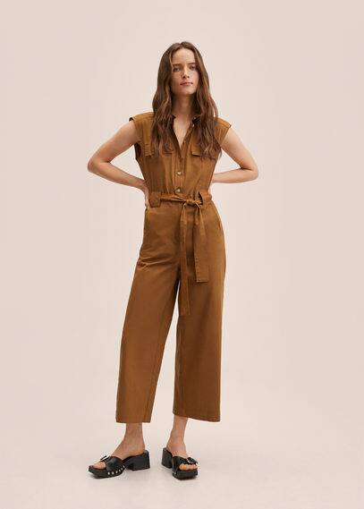 Abito a tuta cotone cintura