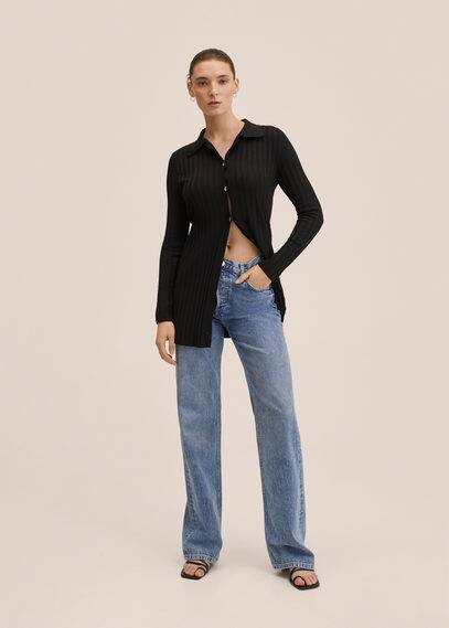 Cardigan coste bottoni