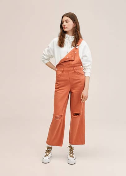Salopette jeans rotti