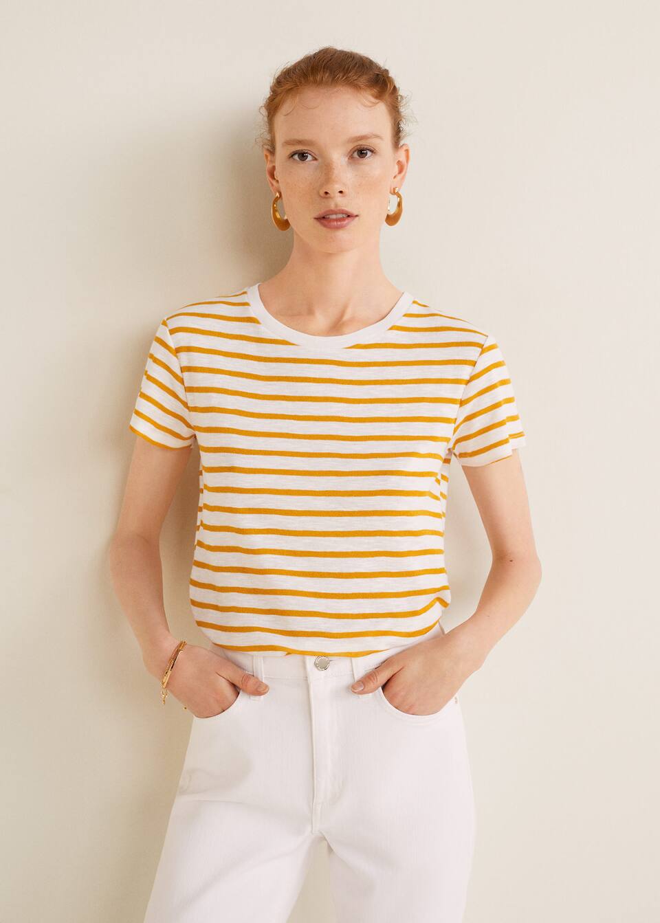 스트라이프 면 티셔츠