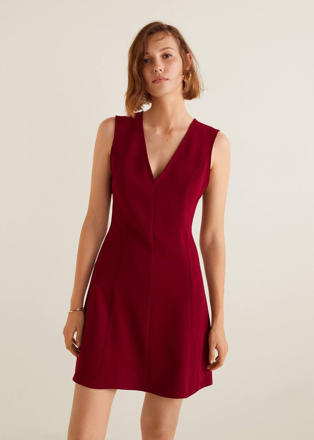 mango v neck dress