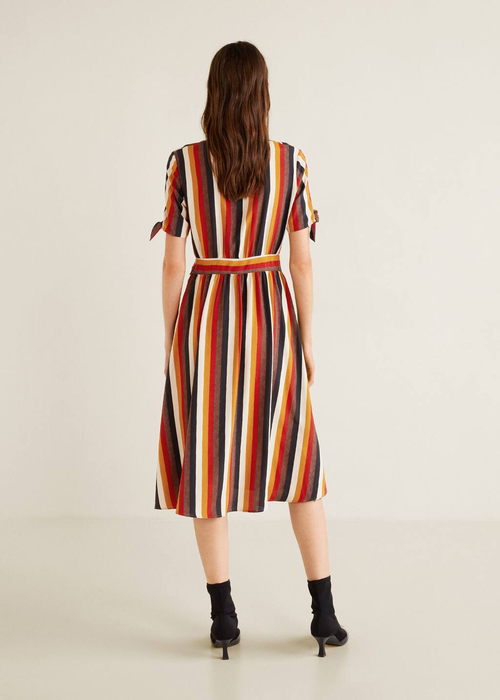 mango bow shirt dress