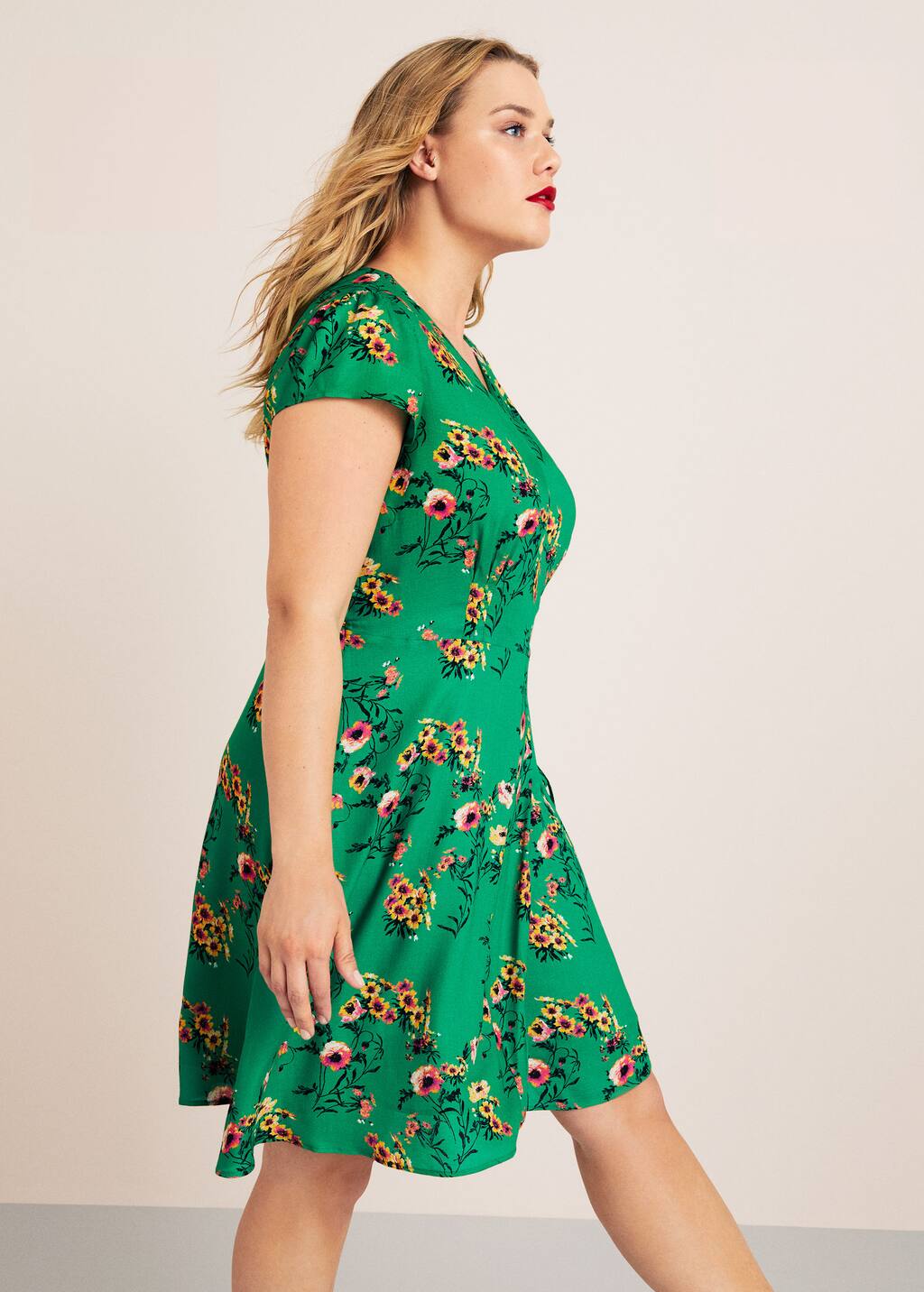 mango green wrap dress