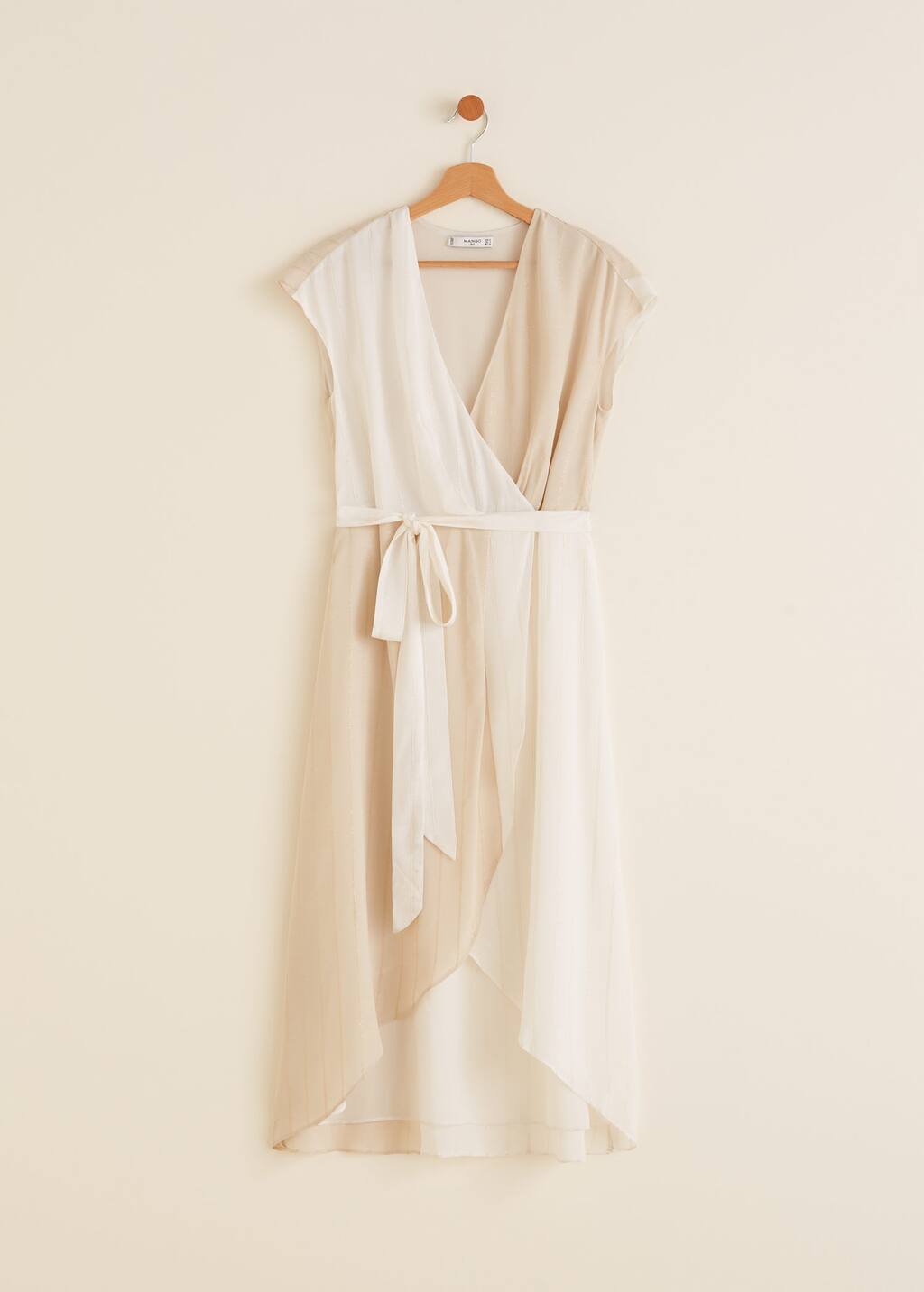 two tone wrap dress