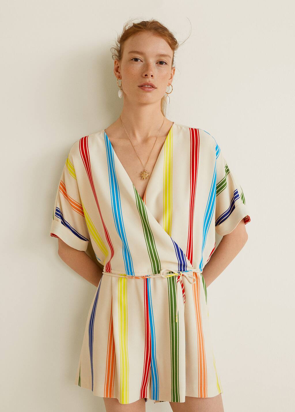 mango striped jumpsuit
