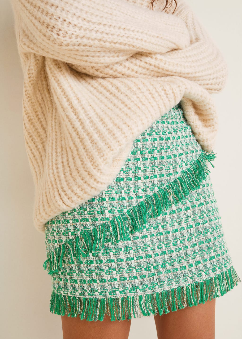 Tweed skirt mango Clearance