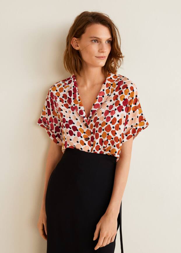 플로위 프린티드 블라우스