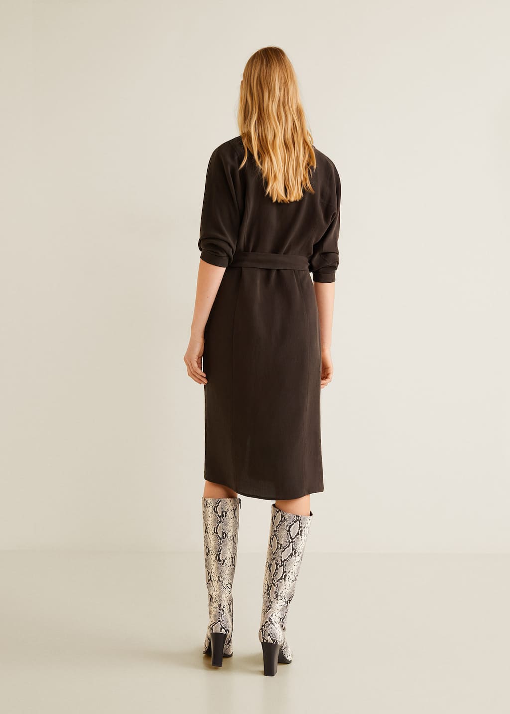 mango bow soft dress