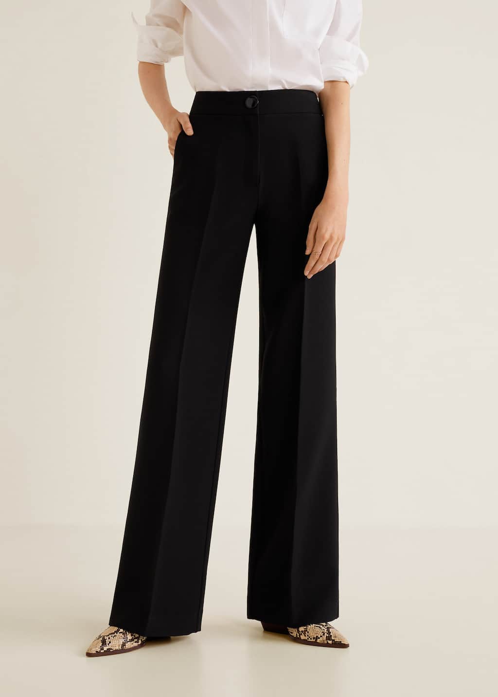 mango high waist palazzo trousers