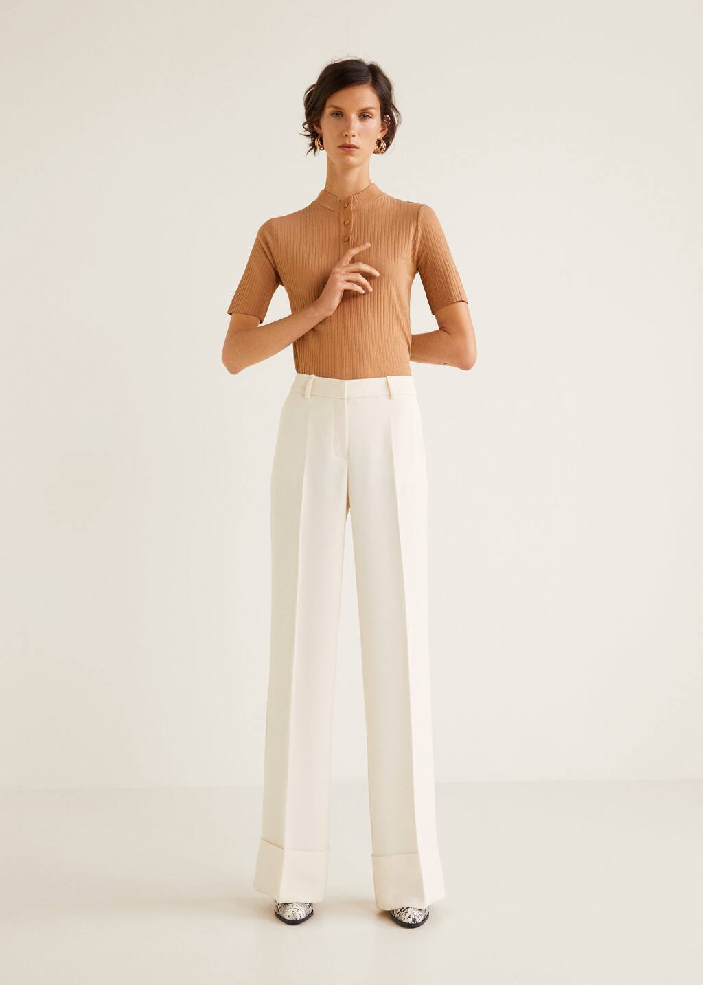 mango high waist palazzo trousers