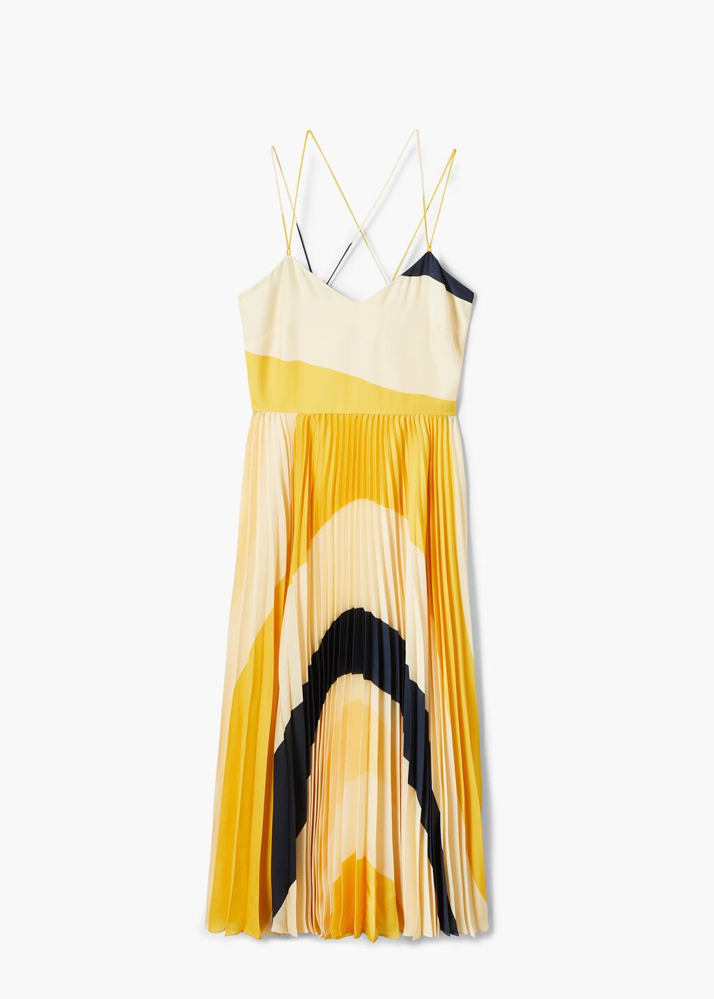 printed pleated dress mango