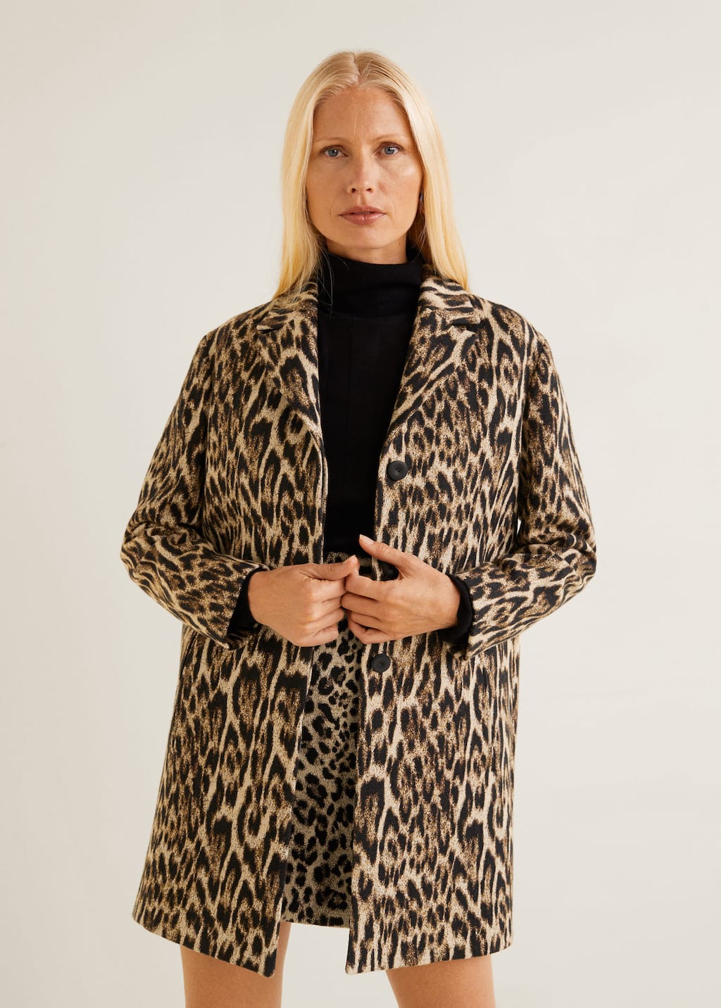 Unstructured leopard coat