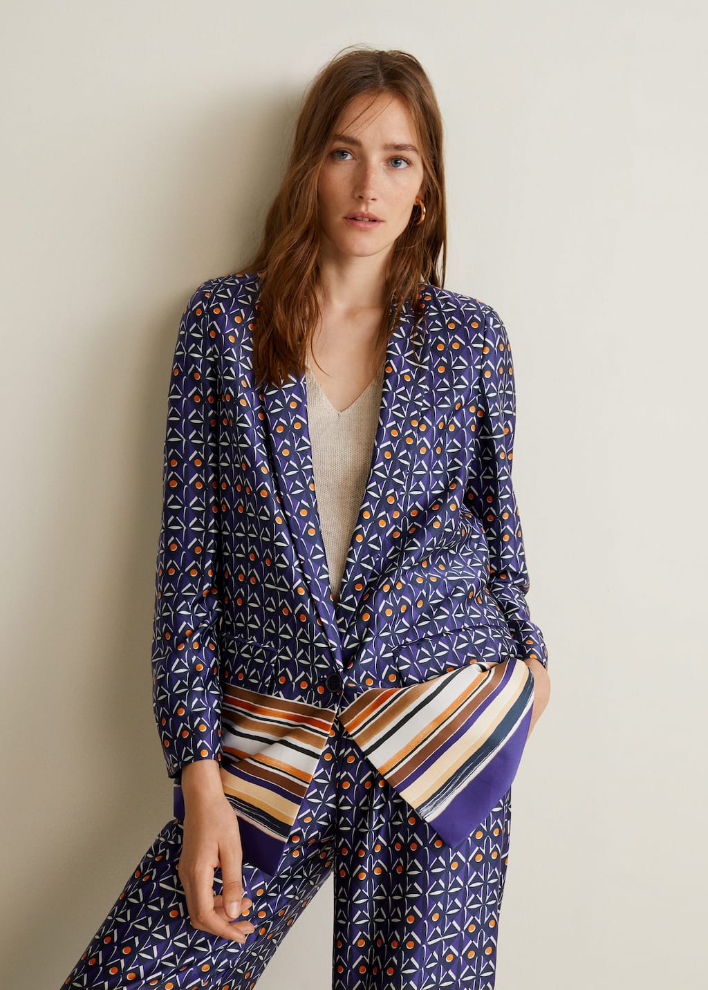 Mango printed blazer Clearance