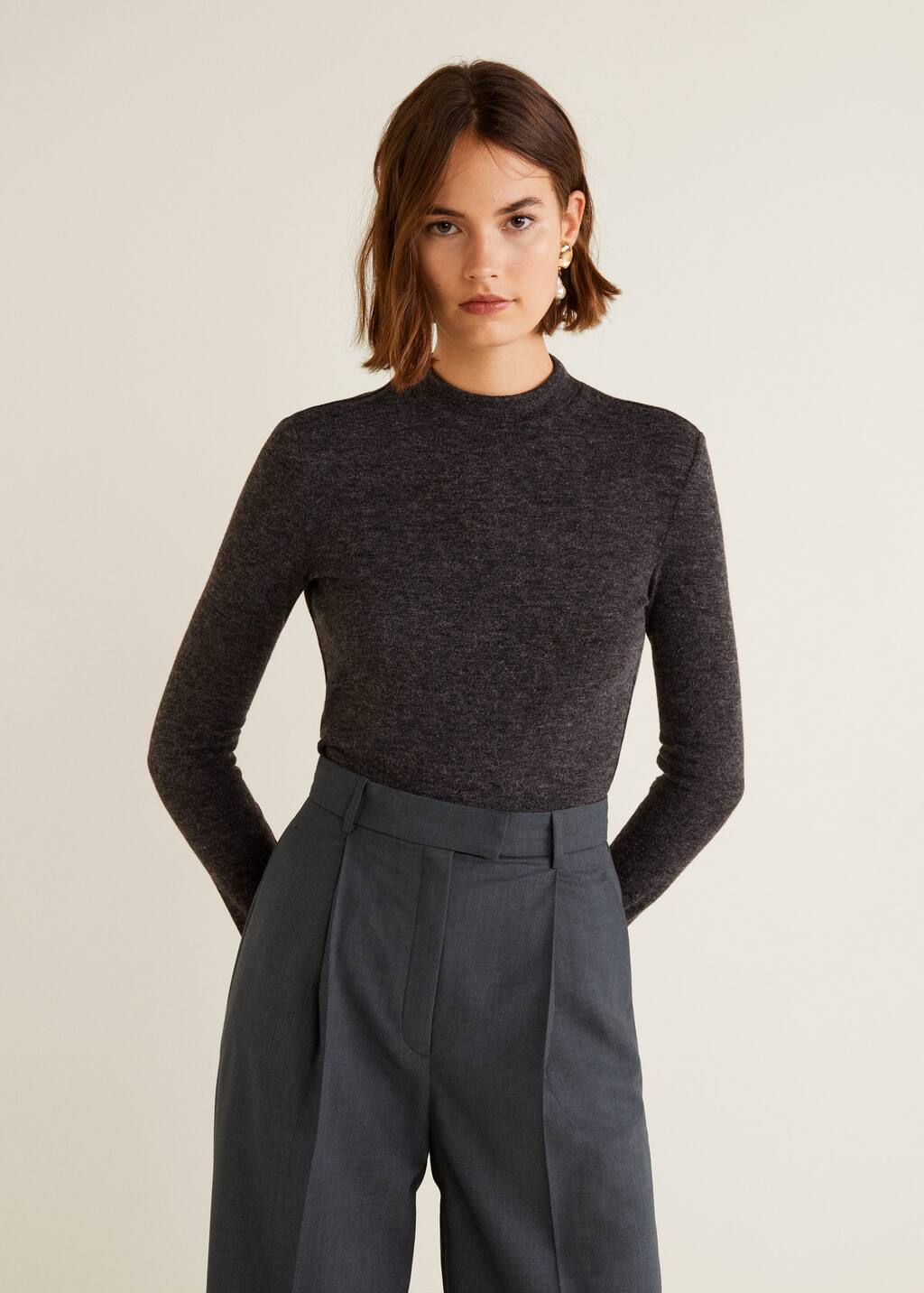 mango high waist palazzo trousers