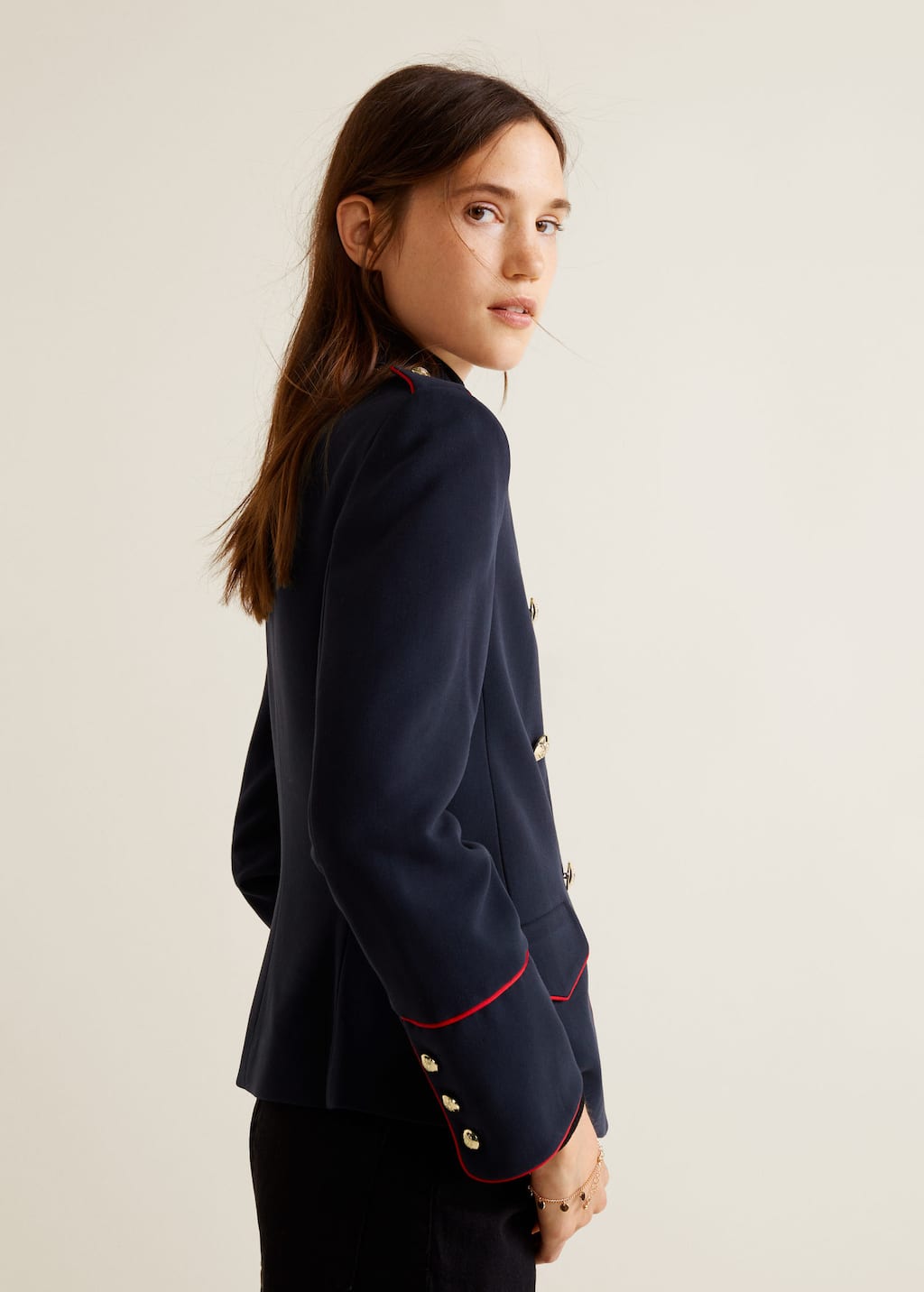 chaqueta militar mujer mango